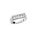 Genuine Diamond Ring in Platinum 0.75 Carat Diamond Men's Five-Stone Ring