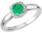 Most Popular Low Price on Cut .4ct 4.50 mm Emerald & Diamond White Gold Ring for SALE