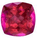Must See Rubellite Tourmaline Gemstone, 2.96 carats, Cushion Cut, 9 x 9 mm Size, AfricaGems Certified