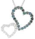 Natural .58ct 1.5mm Alexandrite and Diamond Pendant in 18 kt White Gold Valentines Gift - FREE Chain