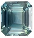 Natural Blue Green Sapphire Gem, 1.81 carats Emerald Cut in 6.8 x 6.4 mm size in Stunning Blue Green Color With AfricaGems Certificate