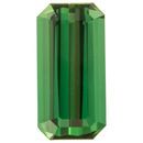 Natural Green Tourmaline Gemstone in Octagon Cut, 3.81 carats, 13.01 x 6.51 mm Displays Rich Green Color