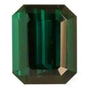 Natural Blue Green Tourmaline Gemstone in Octagon Cut, 3.92 carats, 9.99 x 7.91 mm Displays Pure Blue-Green Color