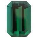 Natural Blue Green Tourmaline Gemstone in Octagon Cut, 4.13 carats, 10.91 x 7.48 mm Displays Vivid Blue-Green Color