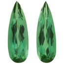 Natural Blue Green Tourmaline Well Matched Gem Pair in Pear Cut, 5.36 carats, 17.20 x 5.50 mm Displays Vivid Blue-Green Color