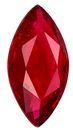 Natural Gem Red Ruby Loose Gemstone, 0.83 carats in Marquise Cut, 9 x 4.6mm, Dazzling Gemstone