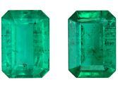 Natural Vibrant Emerald Gemstones, Emerald Cut, 1.58 carats, 7 x 5 mm Matching Pair, AfricaGems Certified - Great for Studs