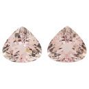 Natural Morganite Well Matched Gem Pair in Pear Cut, 8.21 carats, 10.50 mm Displays Vivid Pink Color