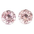 Natural Morganite Well Matched Gem Pair in Round Cut, 10.24 carats, 11 mm Displays Pure Pink Color