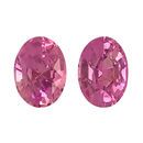 Natural Pink Sapphire Well Matched Gem Pair in Oval Cut, 1.87 carats, 7 x 5 mm Displays Rich Pink Color