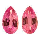 Natural Pink Sapphire Well Matched Gem Pair in Pear Cut, 2.98 carats, 9.10 x 5.60 mm Displays Rich Pink Color
