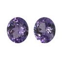 Natural Unheated Purple Sapphire Well Matched Gem Pair in Oval Cut, 4.4 carats, 9.10 x 7.50 mm Displays Vivid Purple Color