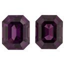 Natural Rhodolite Garnet Well Matched Gem Pair in Octagon Cut, 7.96 carats, 10 x 8 mm Displays Rich Purple Color