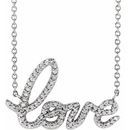 White Diamond Necklace in Necklace 1/6 Carat Diamond Love 16
