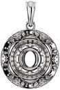 Ornate Accented Halo Pendant Mounting for Round Gemstone Size 4.10mm to 12mm