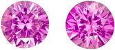 Perfect Pair of Intense Pink Sapphires in Round Cut, 1.16 carats, 5.0 mm  Perfect Earring Studs