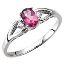 Pink Tourmaline Ring in Pink Tourmaline & Diamond Accented Ring