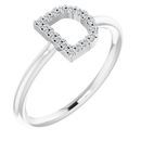 Genuine Diamond Ring in Platinum .06 Carat Diamond Initial D Ring