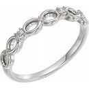 White Diamond Ring in Platinum .08 Carat Diamond Infinity-Inspired Ring