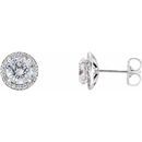 Natural Diamond Earrings in Platinum 1 1/5 Carat Diamond Halo-Style Earrings