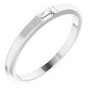 Genuine Diamond Ring in Platinum 1/10 Carat Diamond Stackable Ring Size 7