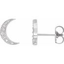 Natural Diamond Earrings in Platinum 1/10 Carat Diamond Crescent Moon Earrings