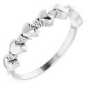 Genuine Diamond Ring in Platinum 1/10 Carat Diamond Stackable Heart Ring