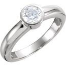 Platinum 0.50 Carat Diamond Round Solitaire Engagement Ring