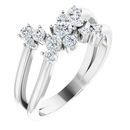 Genuine Diamond Ring in Platinum 1/2 Carat Diamond Cluster Bypass Ring