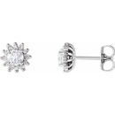 Natural Diamond Earrings in Platinum 1/2 Carat Diamond Halo-Style Earrings