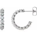 Natural Diamond Earrings in Platinum 1 3/8 Carat Diamond Hoop Earrings