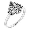 Genuine Diamond Ring in Platinum 1/3 Carat Diamond Bezel-Set Cluster Ring