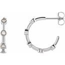 Natural Diamond Earrings in Platinum 1/3 Carat Diamond Bezel-Set Hoop Earrings