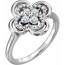 Genuine Diamond Ring in Platinum 1/3 Carat Diamond Clover Ring