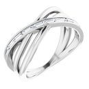 Genuine Diamond Ring in Platinum 1/3 Carat Diamond Criss-Cross Ring