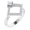 Genuine Diamond Ring in Platinum 1/3 Carat Diamond Geometric Ring