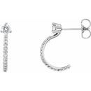 Natural Diamond Earrings in Platinum 1/3 Carat Diamond Hoop Earrings