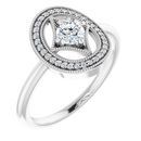 Genuine Diamond Ring in Platinum 1/3 Carat Diamond Ring