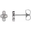 Natural Diamond Earrings in Platinum 1/4 Carat Diamond Bezel-Set Cluster Earrings