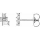 Natural Diamond Earrings in Platinum 1/4 Carat Diamond Geometric Cluster Earrings