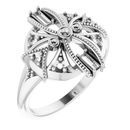 Genuine Diamond Ring in Platinum 1/4 Carat Diamond Vintage-Inspired Ring