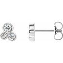 Natural Diamond Earrings in Platinum 1/5 Carat Diamond Geometric Cluster Earrings