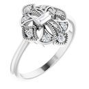 Genuine Diamond Ring in Platinum 1/5 Carat Diamond Vintage-Inspired Ring