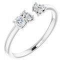 Genuine Diamond Ring in Platinum 1/6 Carat Diamond Negative Space Ring