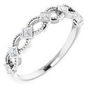 Genuine Diamond Ring in Platinum 1/6 Carat Diamond Stackable Ring