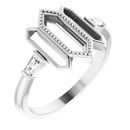 Genuine Diamond Ring in Platinum 1/8 Carat Diamond Geometric Ring