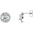 Platinum 2.33 Carat Weight Diamond Halo-Style Earrings