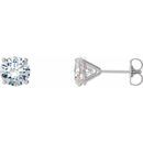 Natural Diamond Earrings in Platinum 2 Carat Diamond 4-Prong CocKaratail-Style Earrings