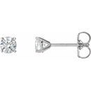 Natural Diamond Earrings in Platinum 3/4 Carat Diamond 4-Prong CocKaratail-Style Earrings