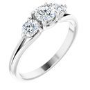 Platinum.75 Carat Weight Diamond Three-Stone Engagement Ring